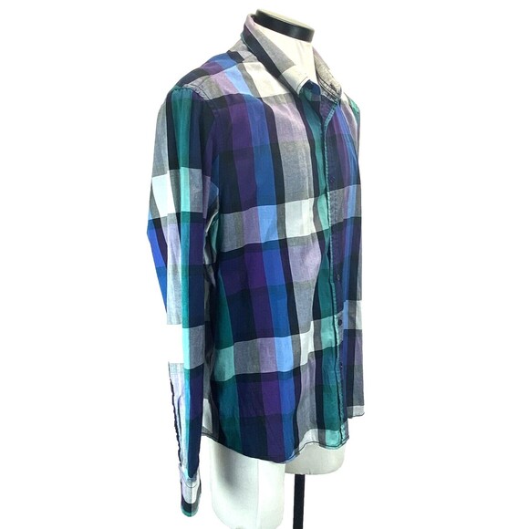 Threads & Heirs Plaid Shirt Men's Size X-Large Multicolor Long Sleeve Button Up - Picture 4 of 10